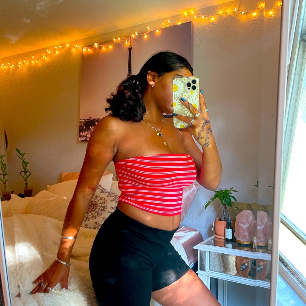 Strapless Striped Top